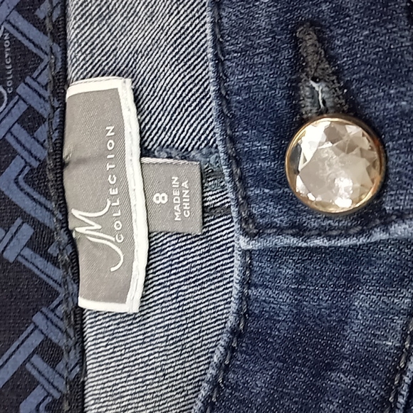 J M Collection Mid-Rise Tapered Leg Blue Jeans Size 8 - Picture 14 of 16